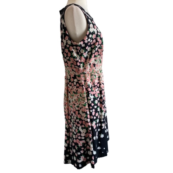 NY & COMPANY Dress Sheath Floral Lined Sleeveless Black & Pink Size 10 - Picture 3 of 11